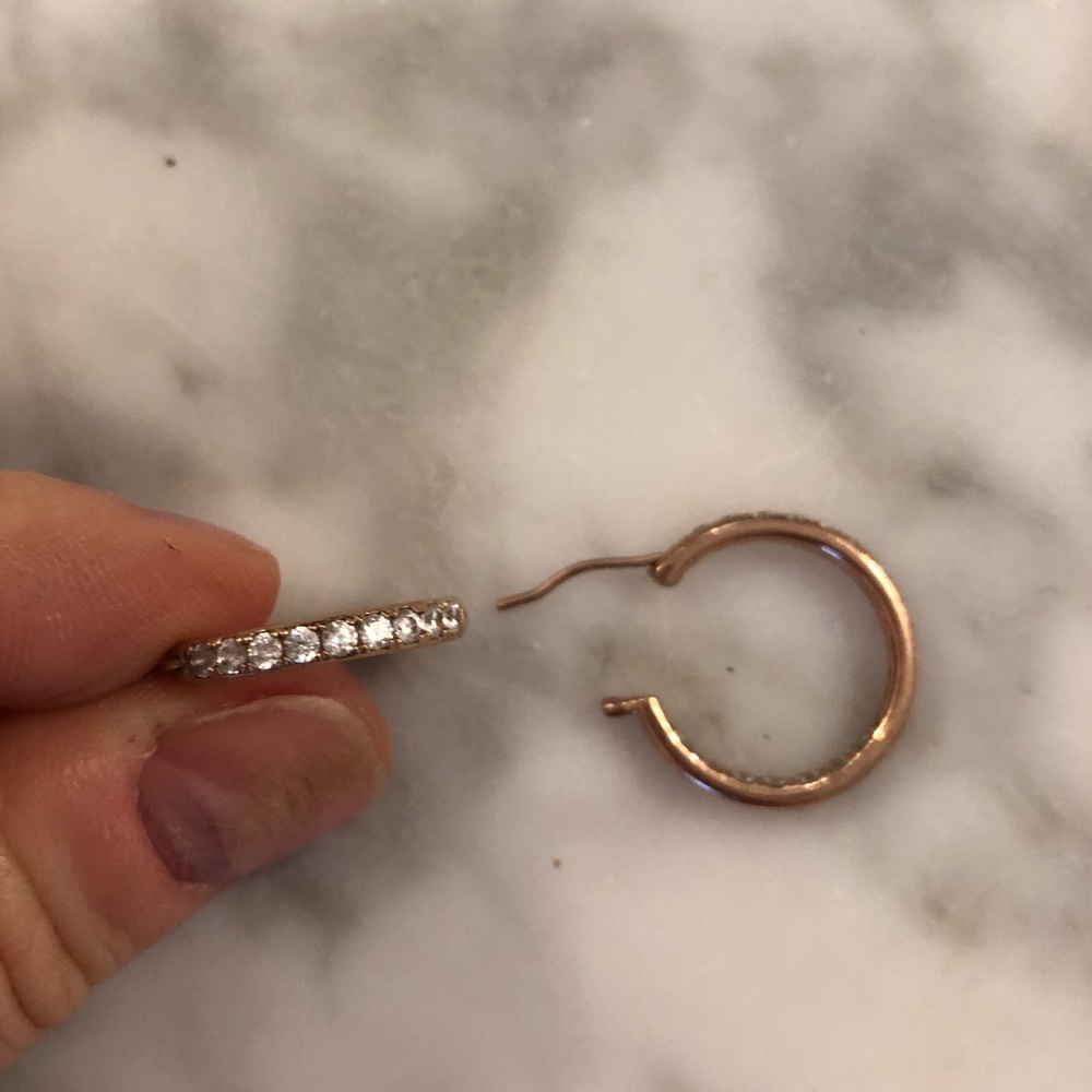 Kierra rose gold plated cz hoops